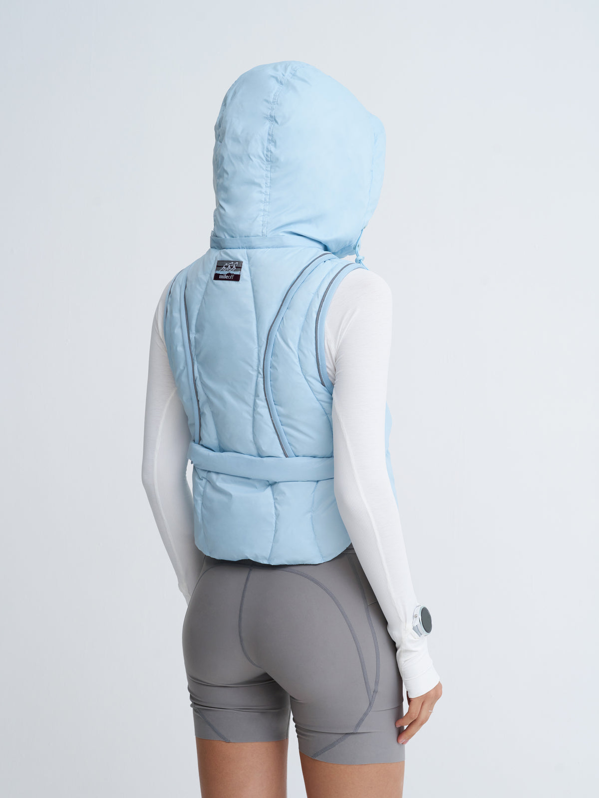 Padded Running Gilet in Blue Frost