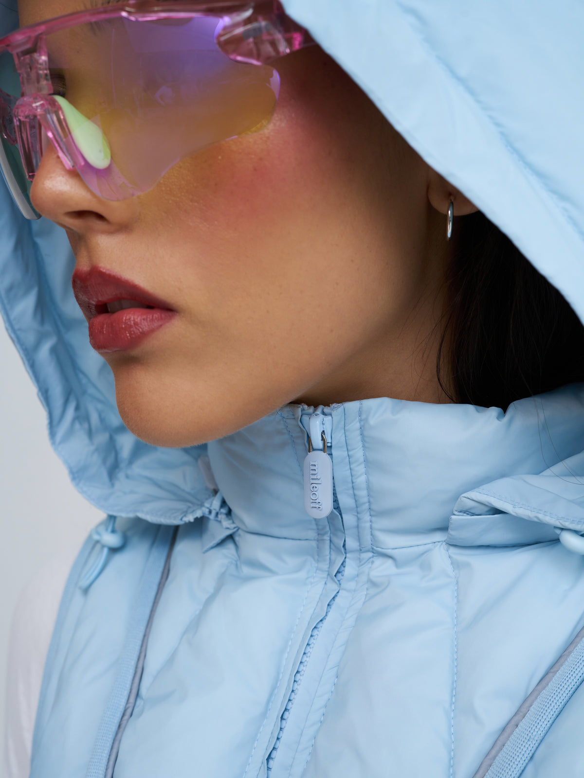 Padded Running Gilet in Blue Frost