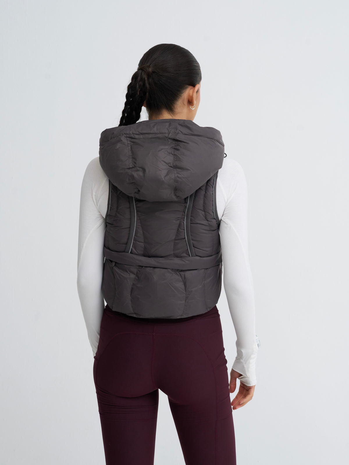 Padded Running Gilet in Grey Haze