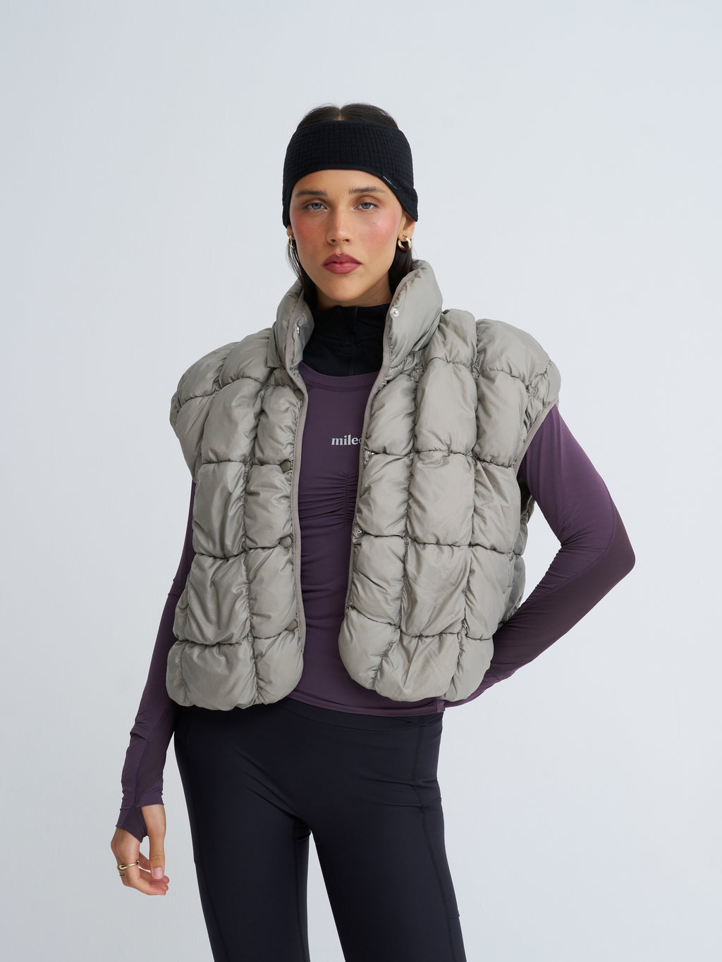 RunPuff Quilted Body Warmer in Grey Haze