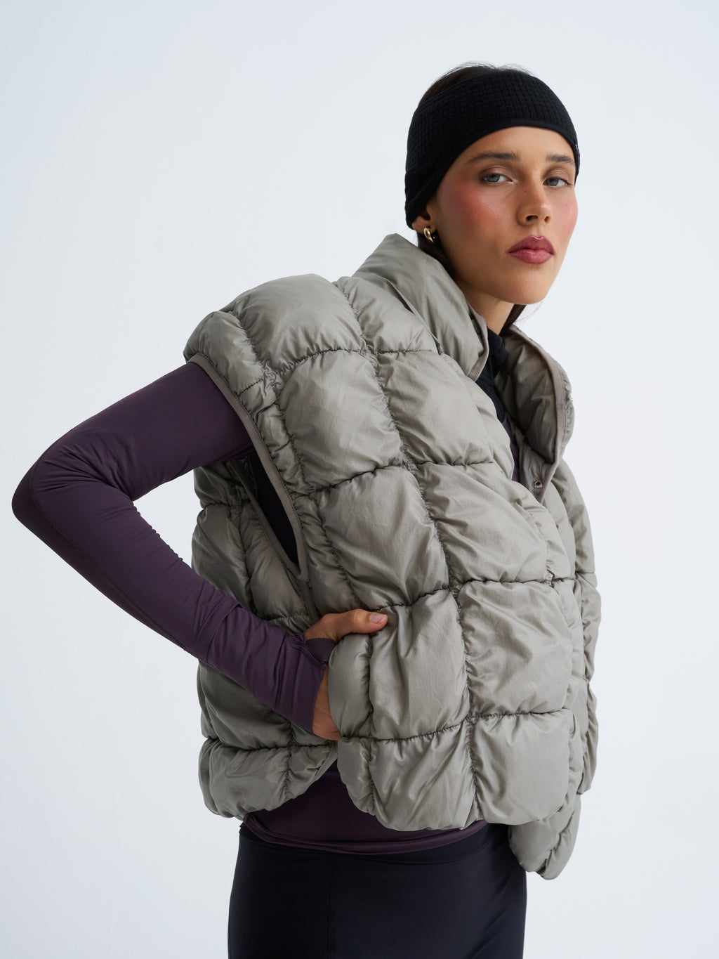 RunPuff Quilted Body Warmer in Grey Haze