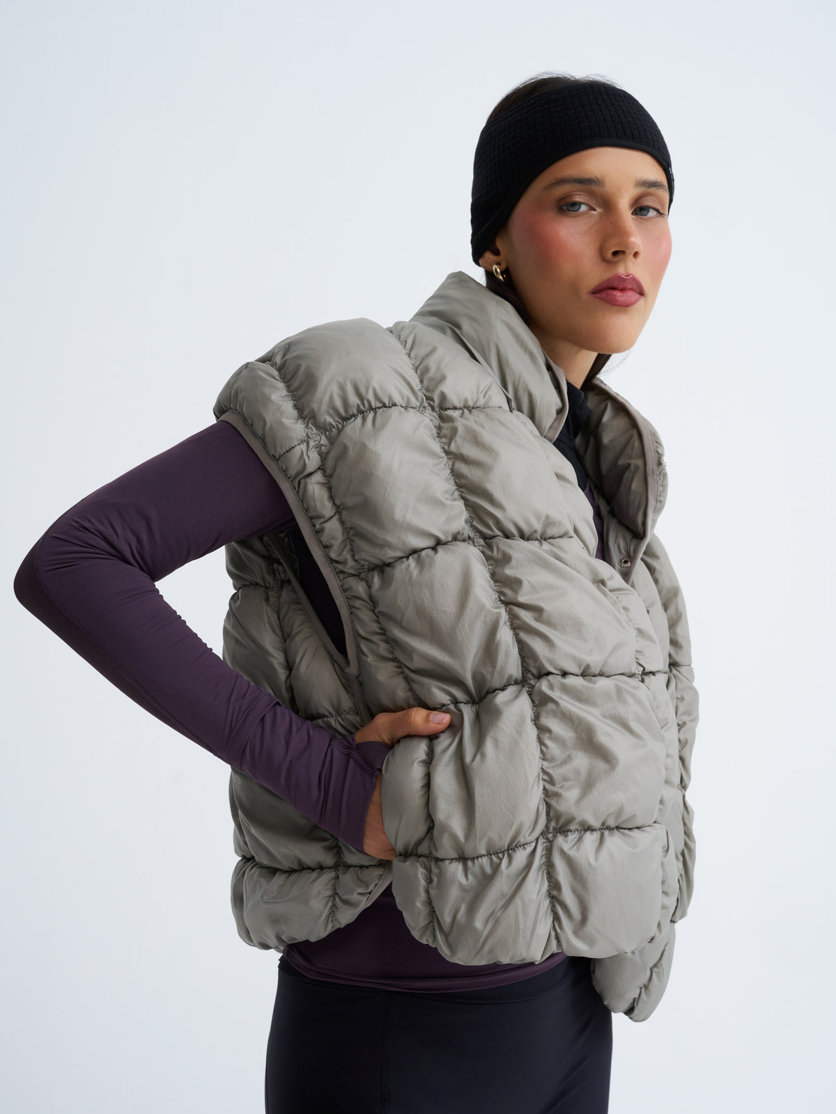 RunPuff Quilted Body Warmer in Grey Haze