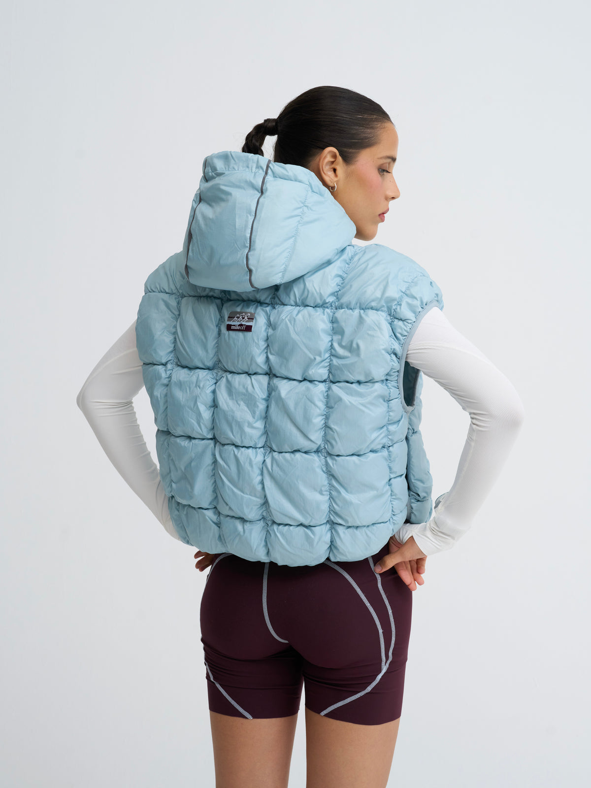 RunPuff Quilted Body Warmer in Blue Frost