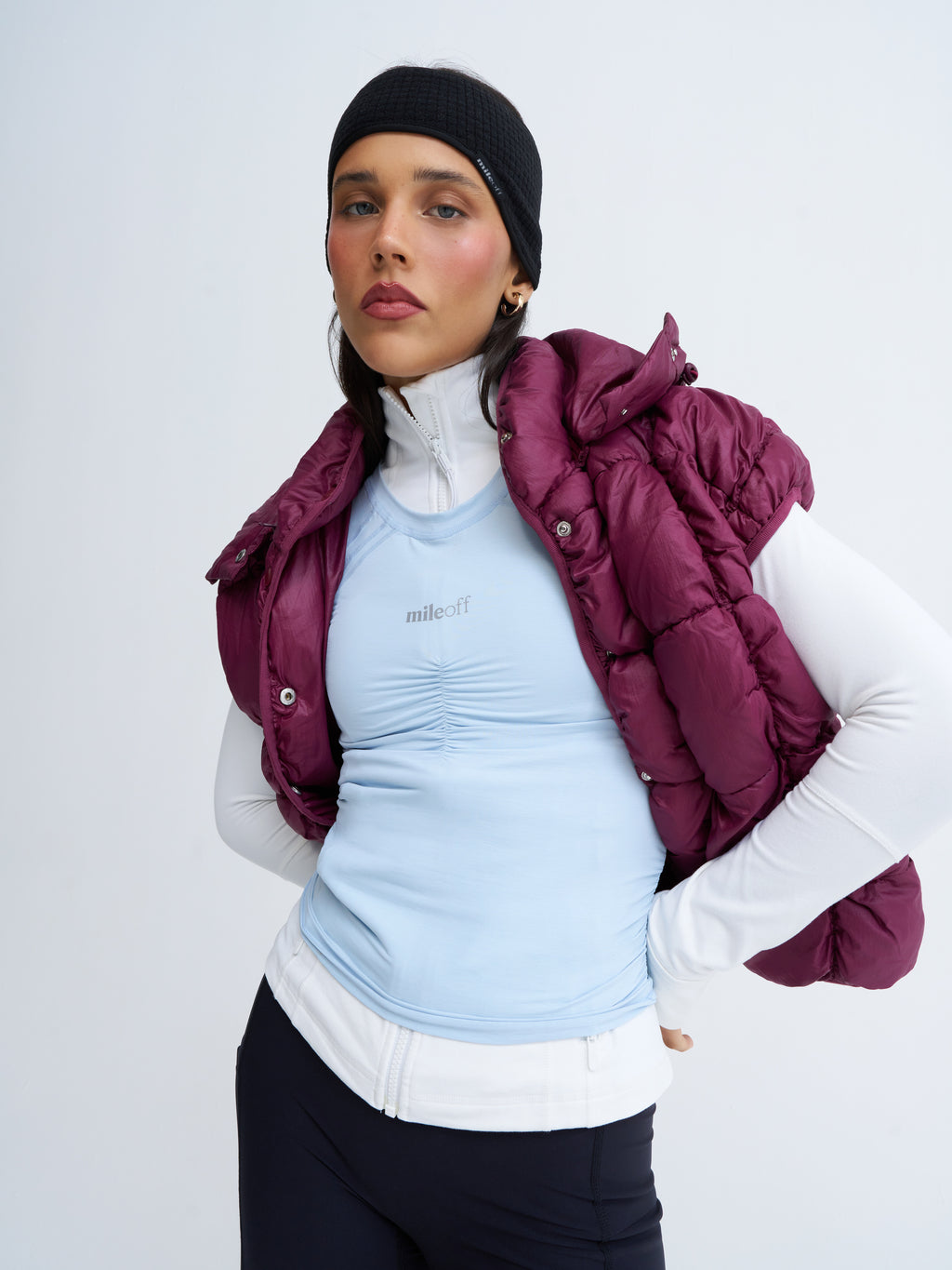 ruched run tee blue frost
