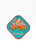 Colorful patch with 'Sydney mileoff' text on a white background