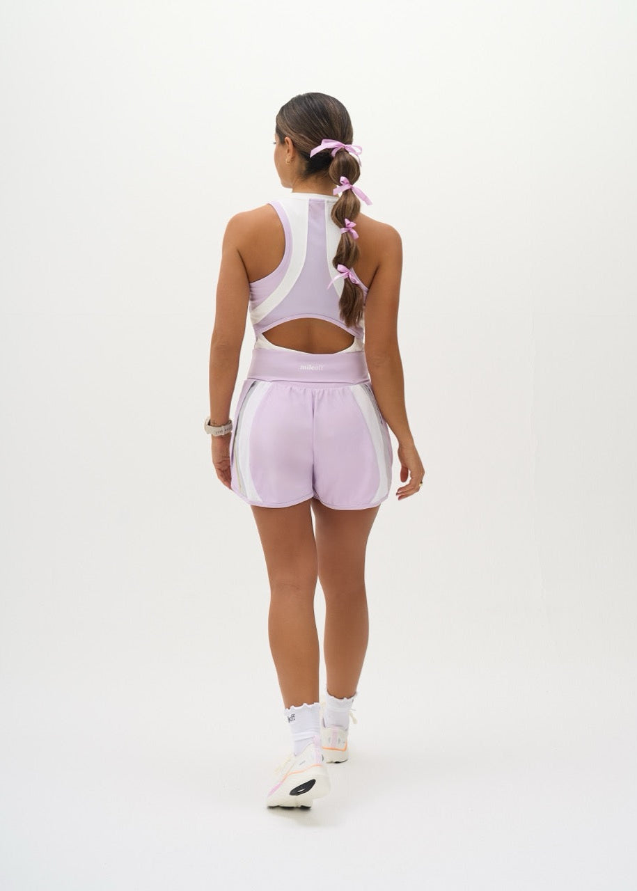 The ultimate running shorts in lilac back