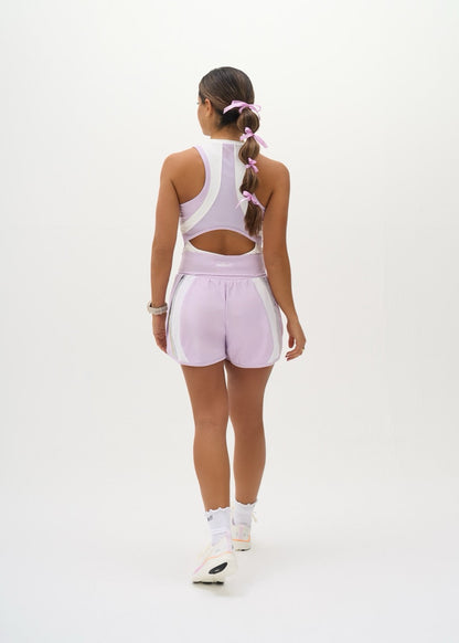 The ultimate running shorts in lilac back