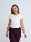 Ruched Run Tee in White