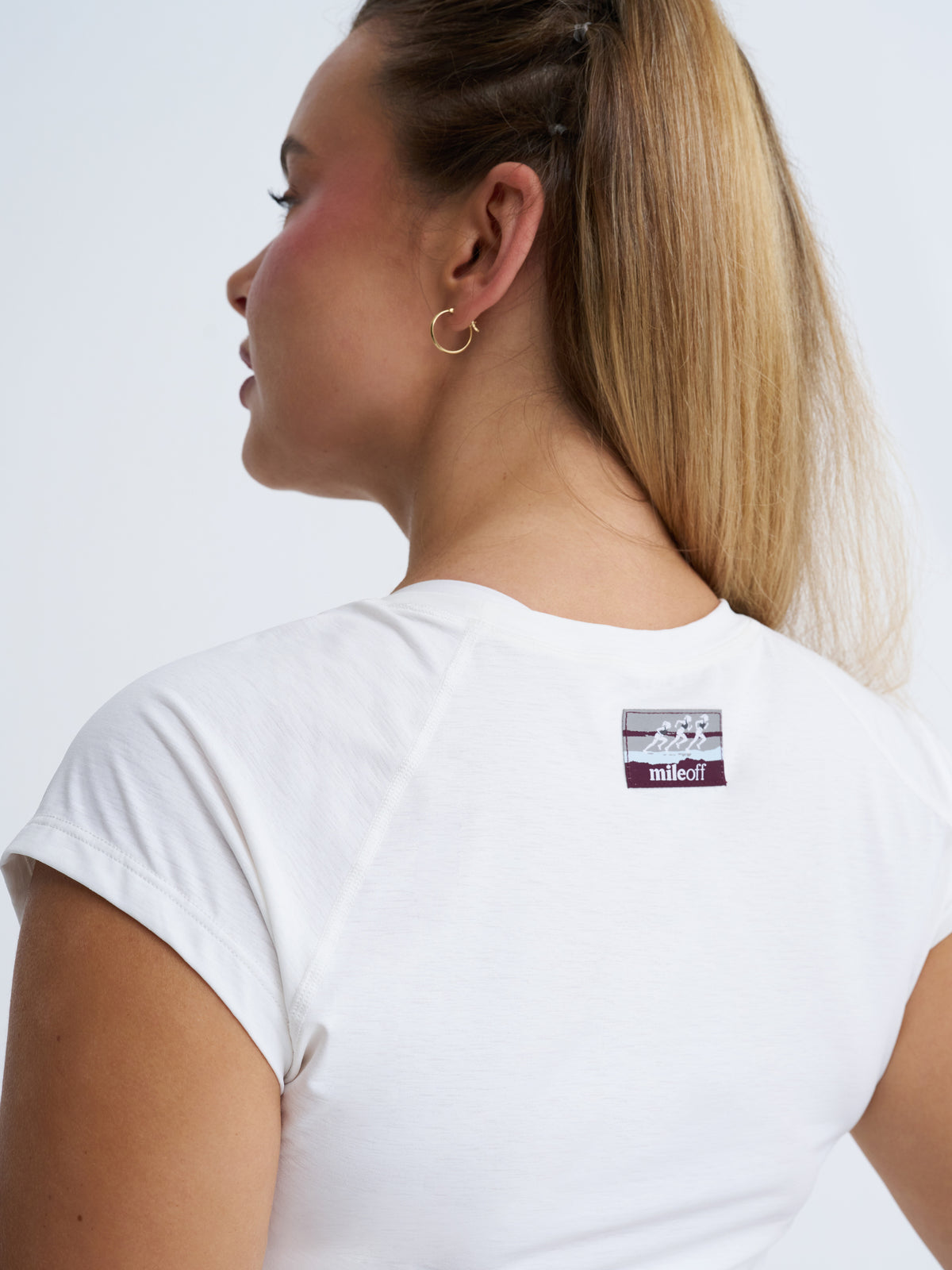 Ruched Run Tee in White