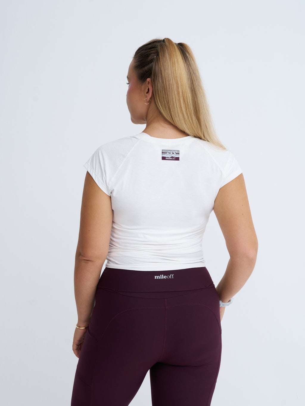 Ruched Run Tee in White
