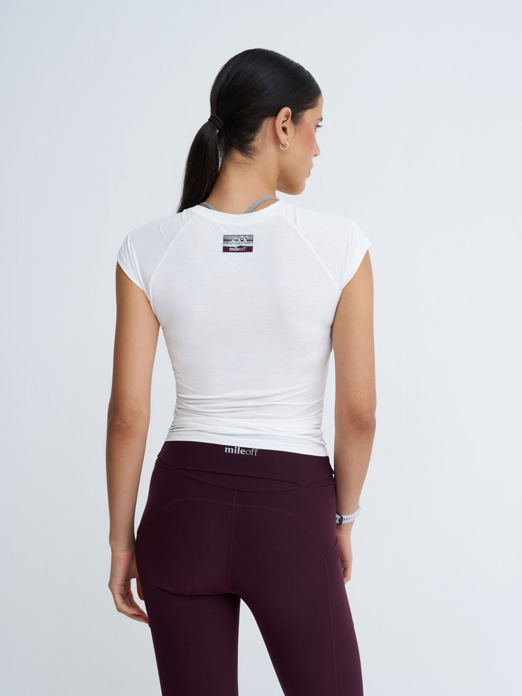 Ruched Run Tee in White