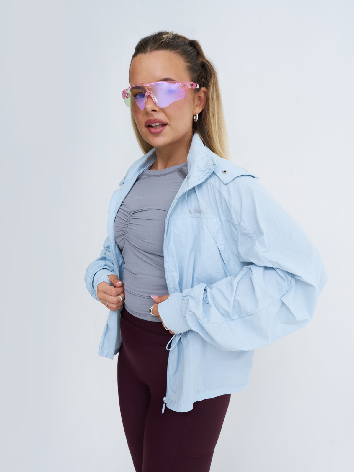 long sleeved run layer in grey haze