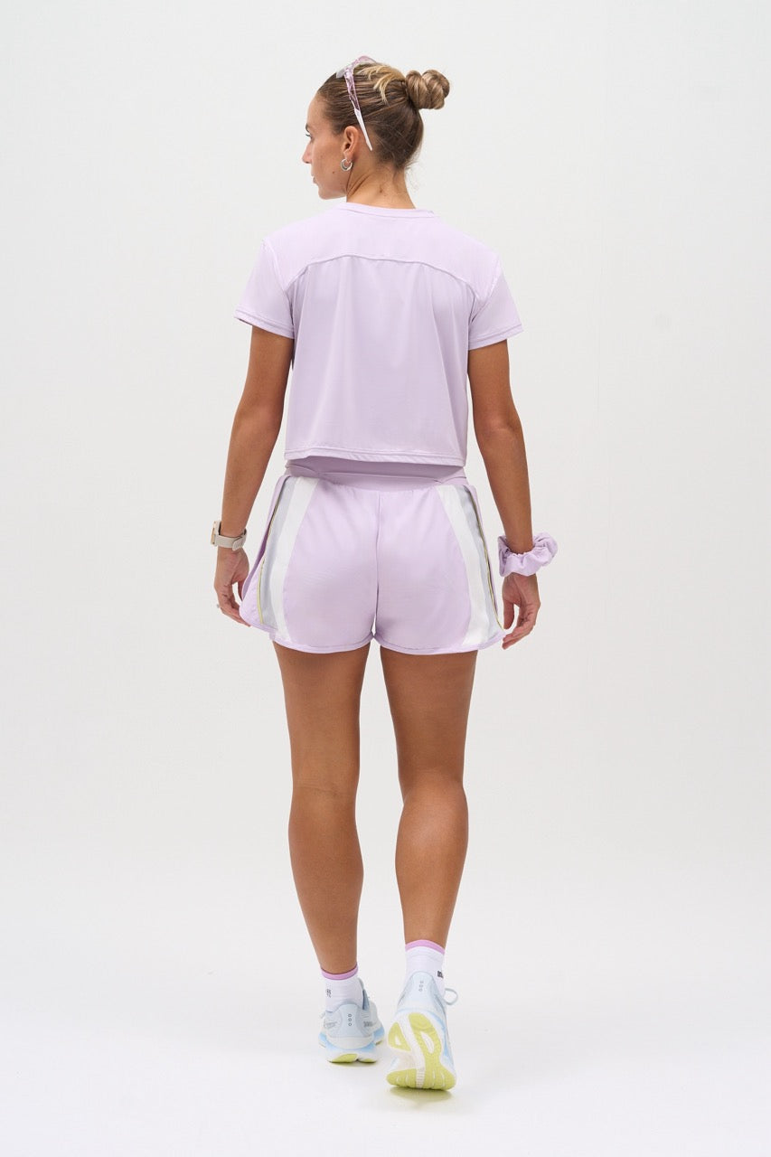 Cropped Run Tee in Lilac