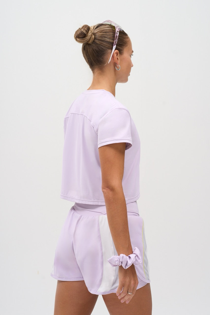 Cropped Run Tee in Lilac