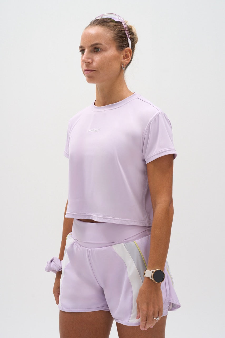 Cropped Run Tee in Lilac