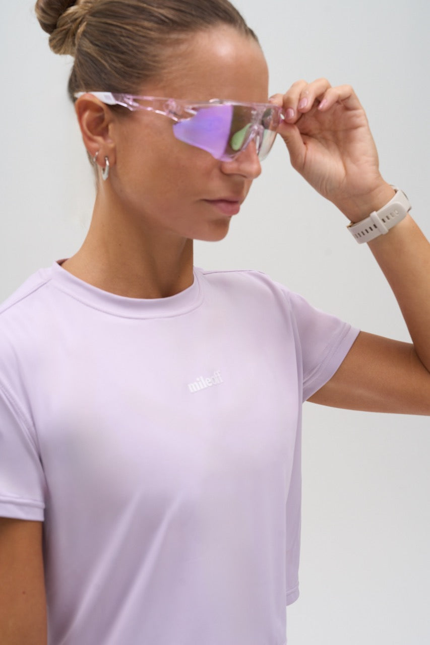 Cropped Run Tee in Lilac