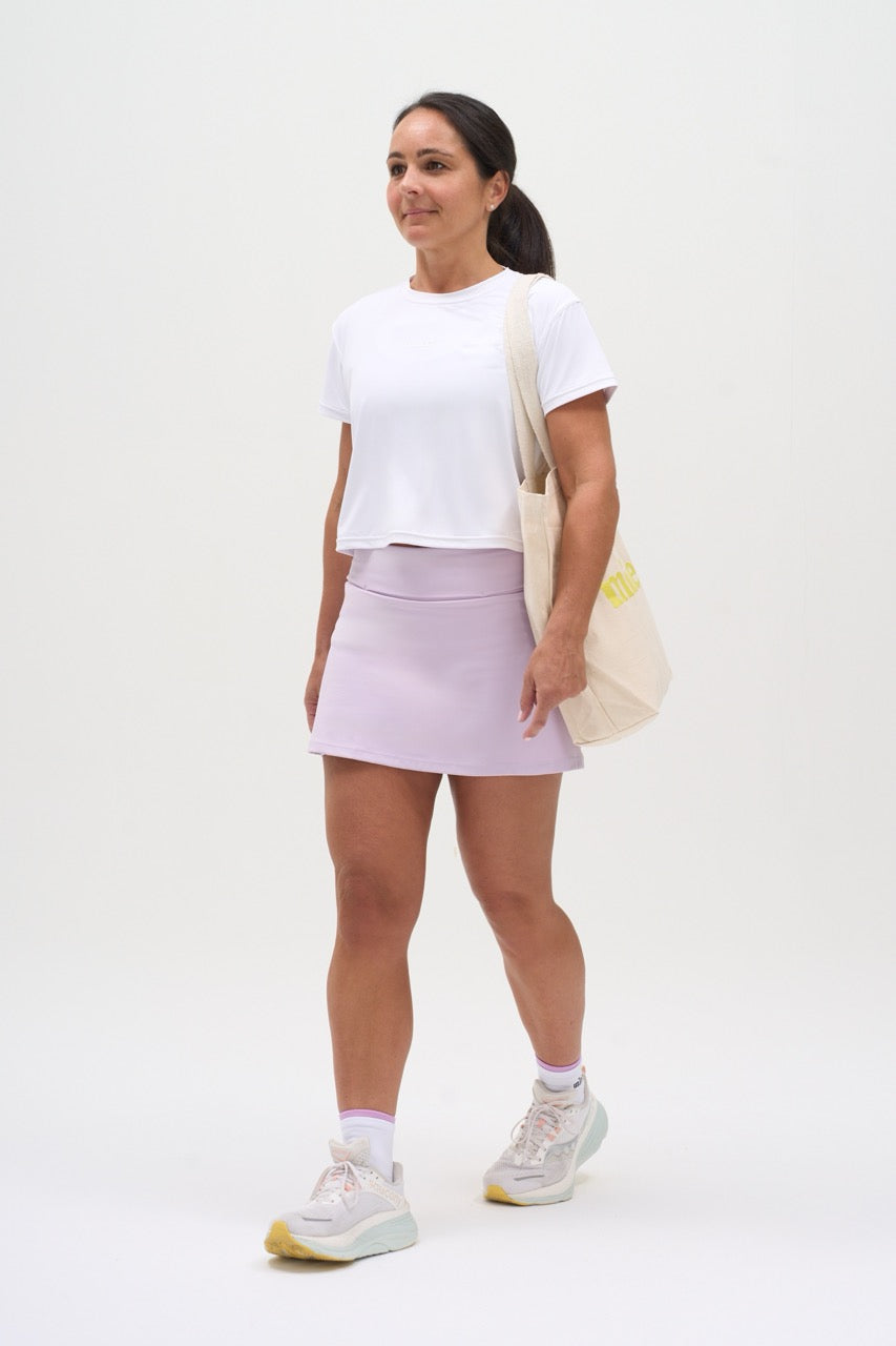 Cropped Run Tee in White