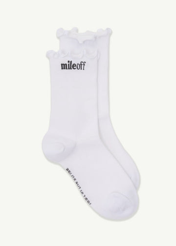 White Frilly Run Socks