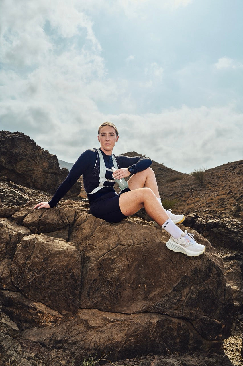 Hydration Run Vest in Night Sky Navy/Ether Green