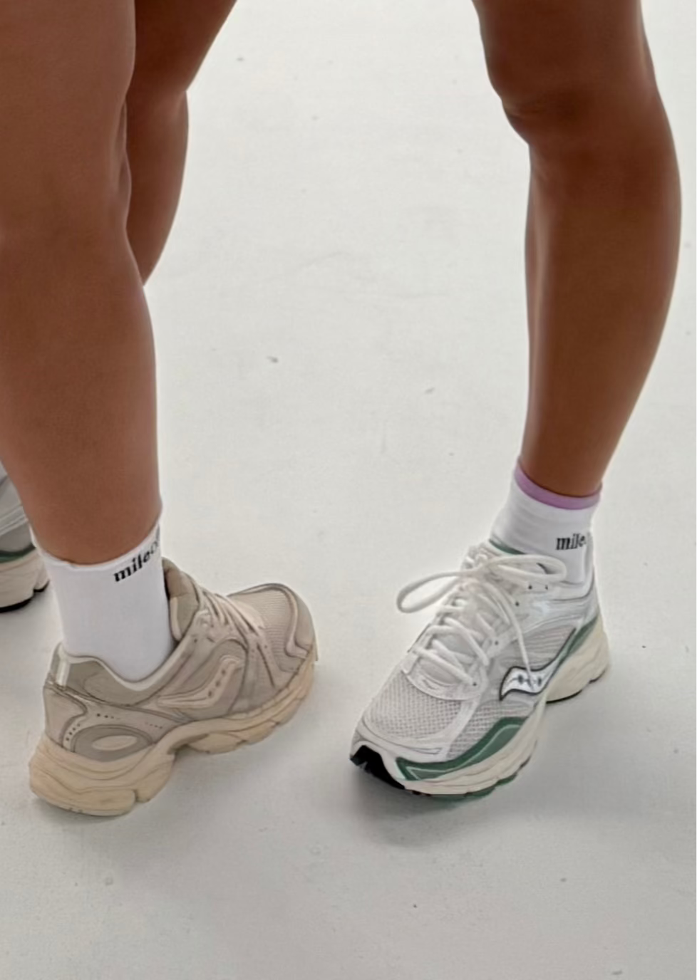 Double Cuff Padded Run Socks Lilac