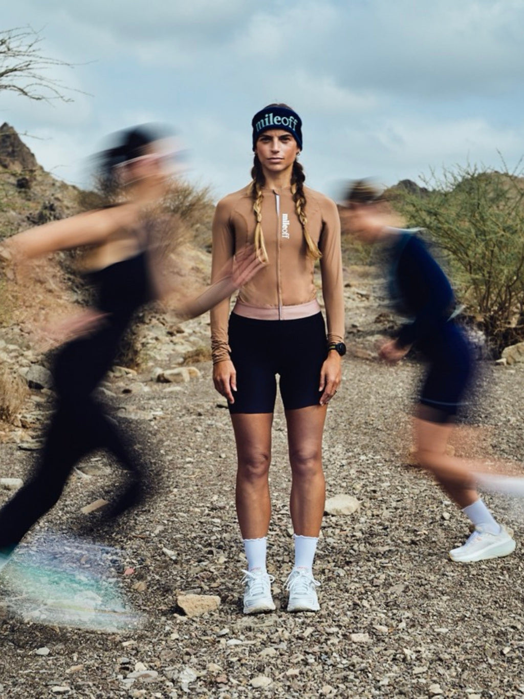 Long Sleeve Running Zip Layer in Mountain Mocha