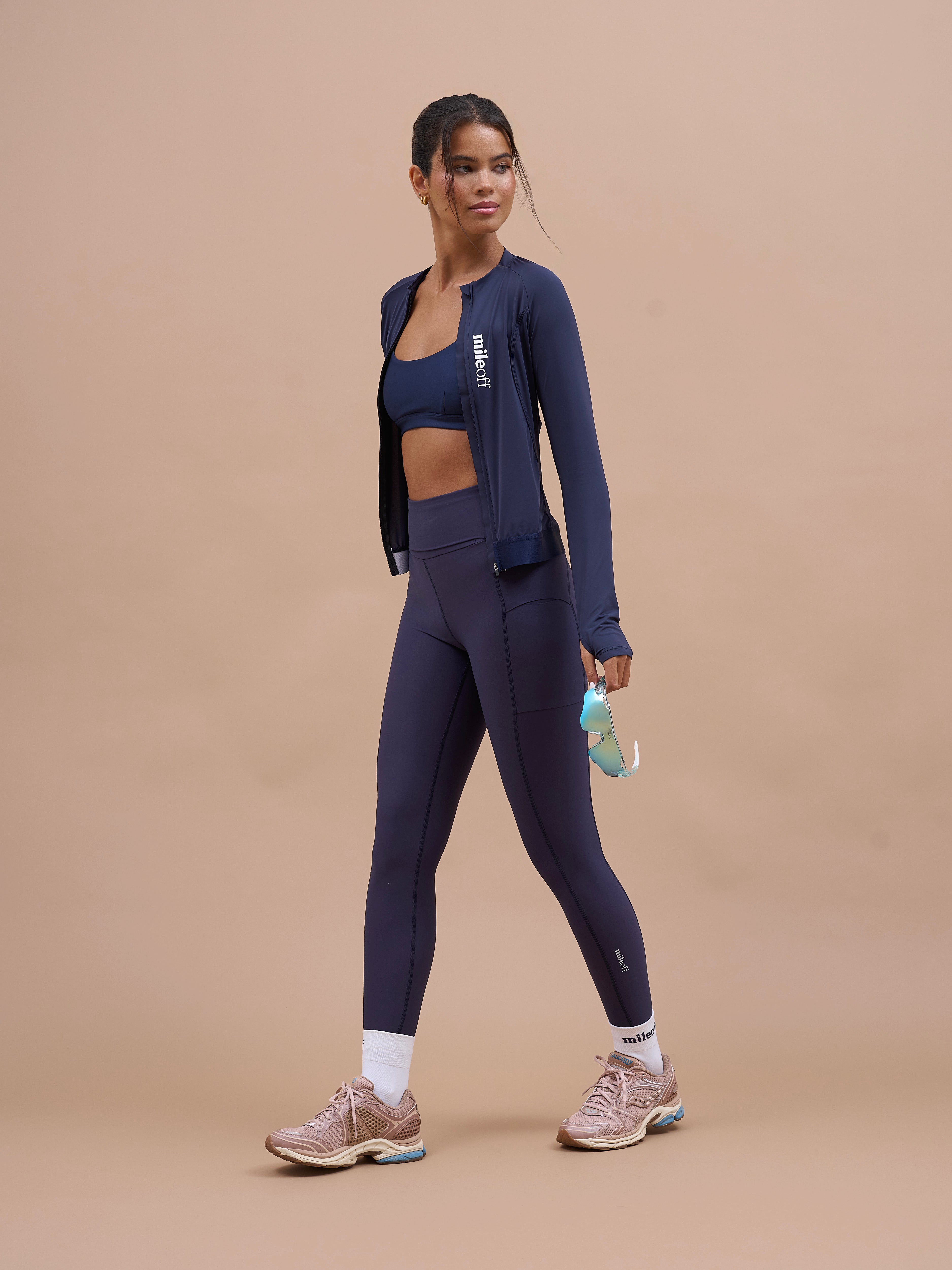 Long Sleeve Running Zip Layer in Night Sky Navy – mileoff