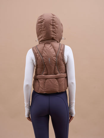 Padded Run Gilet in Mountain Mocha