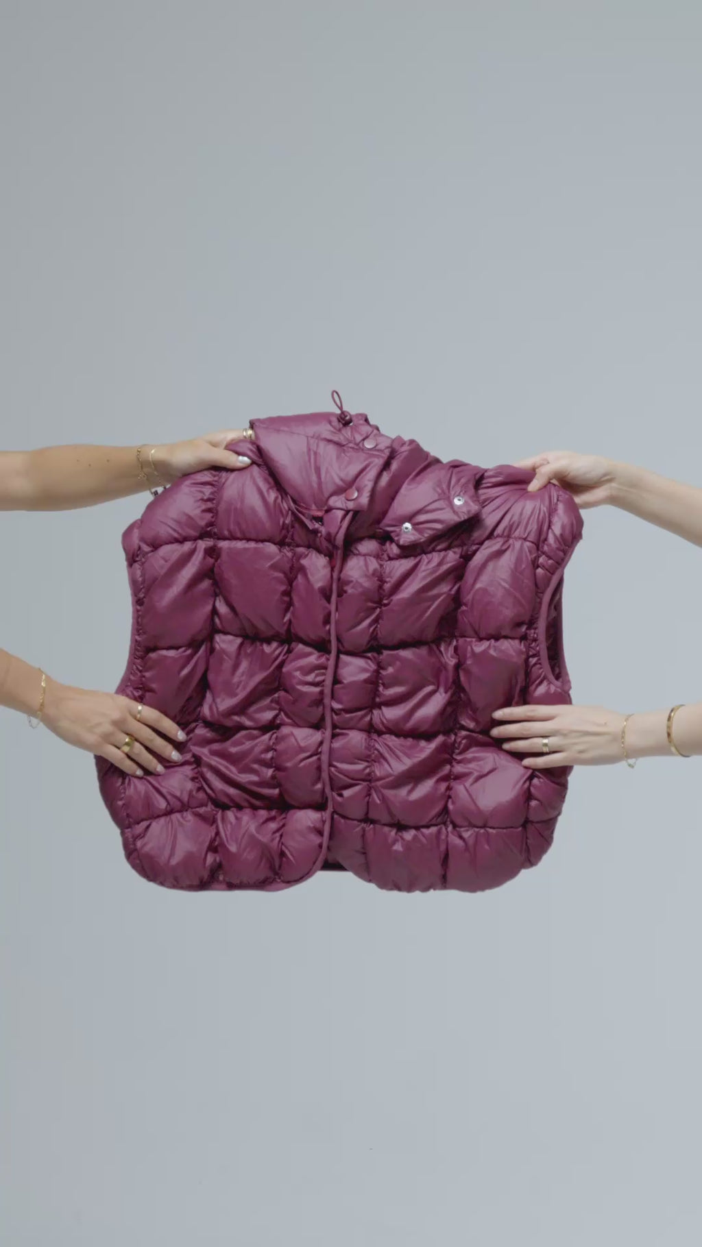 RunPuff Quilted Body Warmer in Raspberry