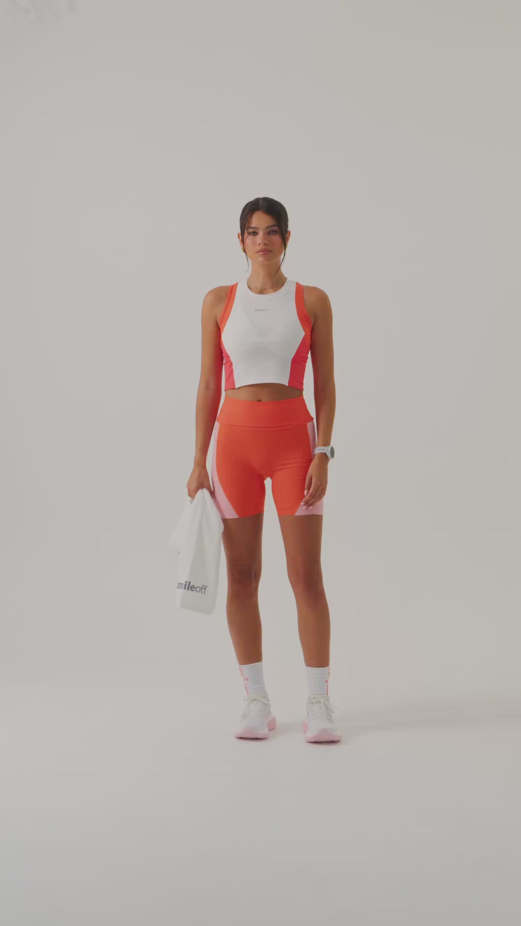 Cropped Race Tank in Watermelon Slush